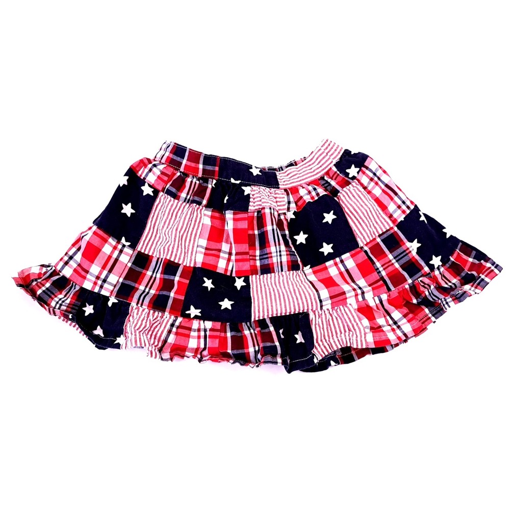 GYMBOREE Patchwork Skirt Baby Girl 2T Patriotic July 4th USA 250th America Boho
